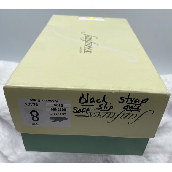 Vintage Fanfares Black SquareToe Slingback Pumps Size 8 - Picture 10 of 10